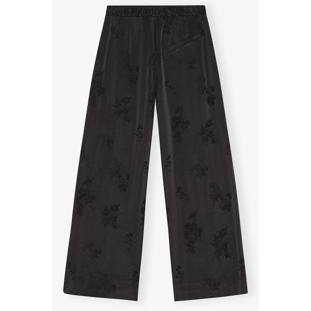 GANNI Black Satin Jacquard Pants XS / 2 - Picture 8 of 16